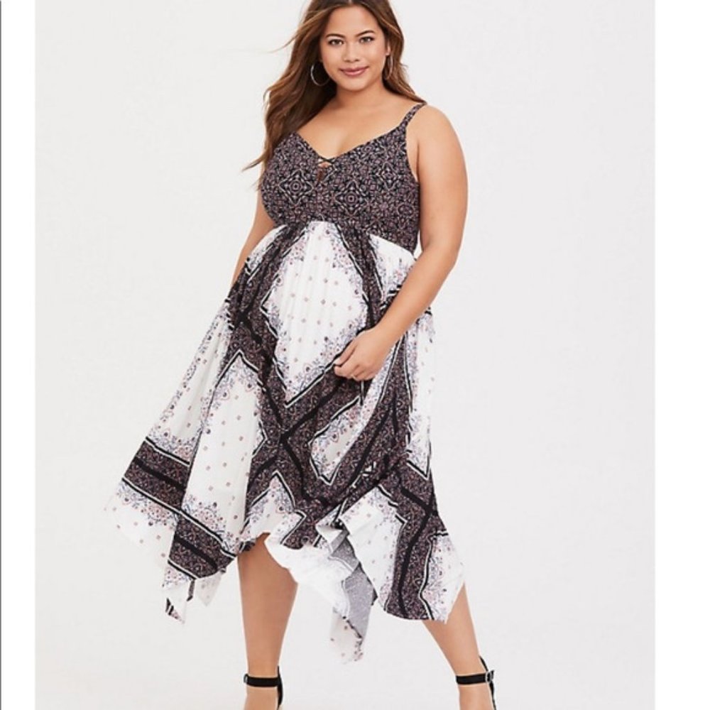 Torrid Boho Scarf Print Skater Dress